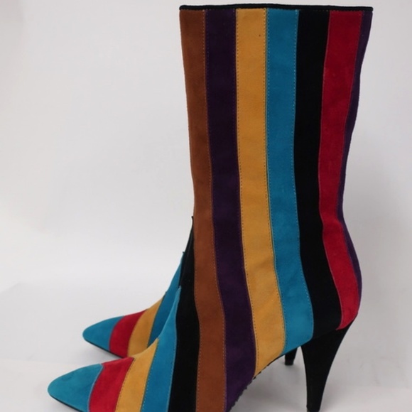 Alice + Olivia Calix Striped Suede Boot - Picture 6 of 8